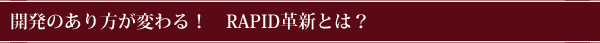開発のあり方が変わる! RAPID革新とは?